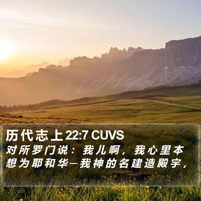 历 代 志 上 22:7 CUVS Bible Study