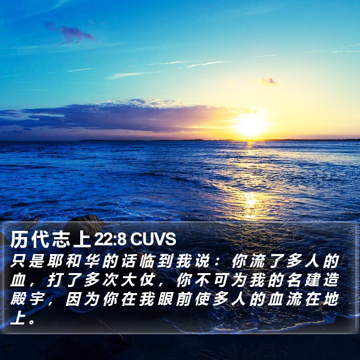 历 代 志 上 22:8 CUVS Bible Study