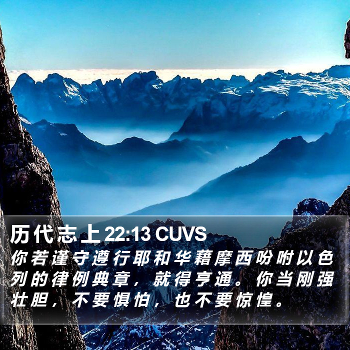 历 代 志 上 22:13 CUVS Bible Study