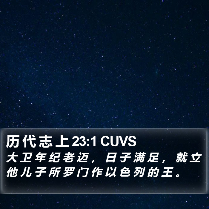 历 代 志 上 23:1 CUVS Bible Study