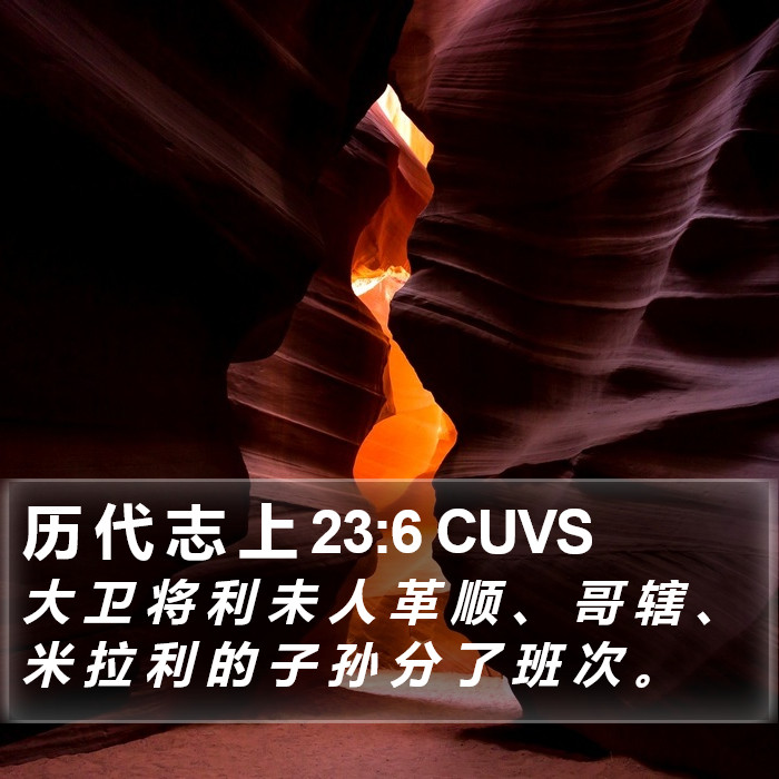 历 代 志 上 23:6 CUVS Bible Study