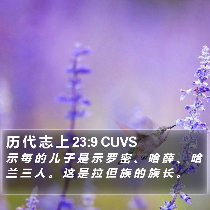 历 代 志 上 23:9 CUVS Bible Study