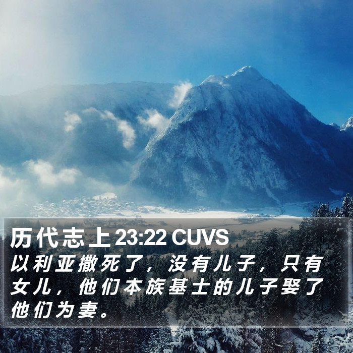 历 代 志 上 23:22 CUVS Bible Study