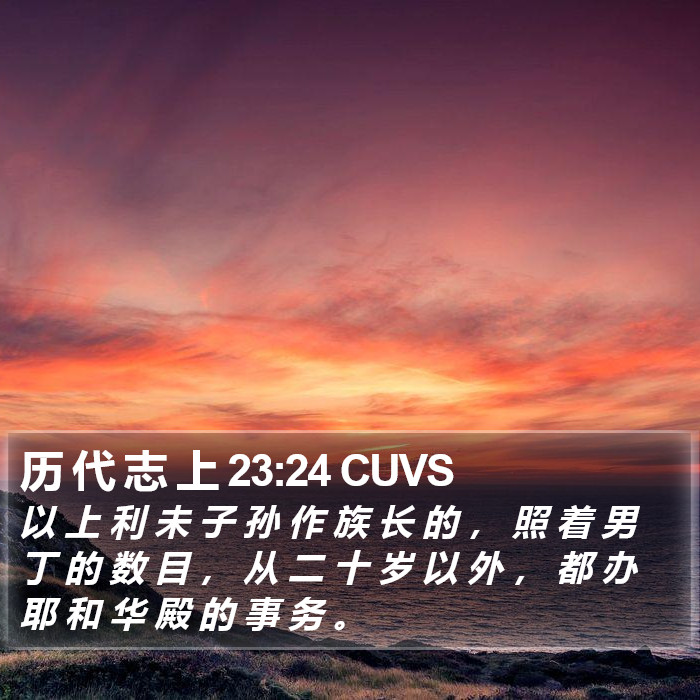 历 代 志 上 23:24 CUVS Bible Study