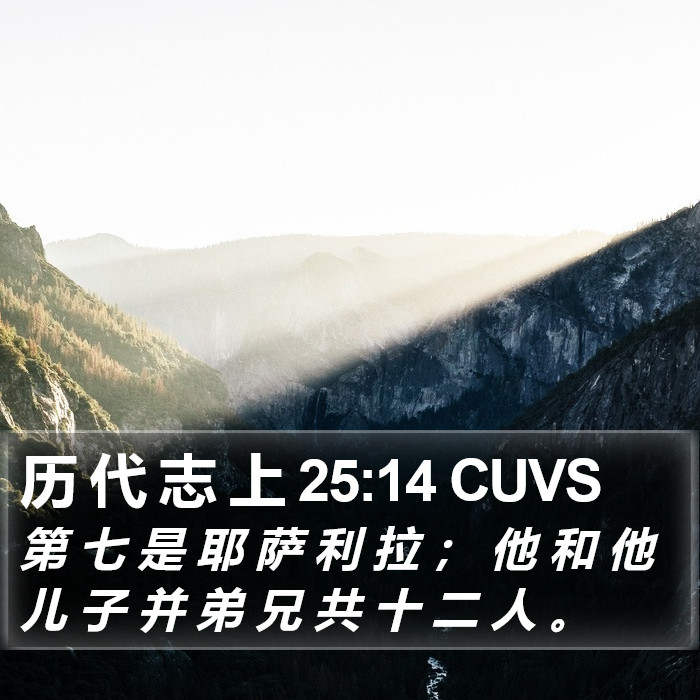历 代 志 上 25:14 CUVS Bible Study