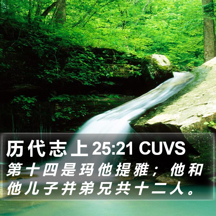 历 代 志 上 25:21 CUVS Bible Study