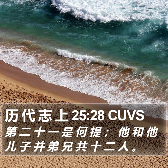 历 代 志 上 25:28 CUVS Bible Study