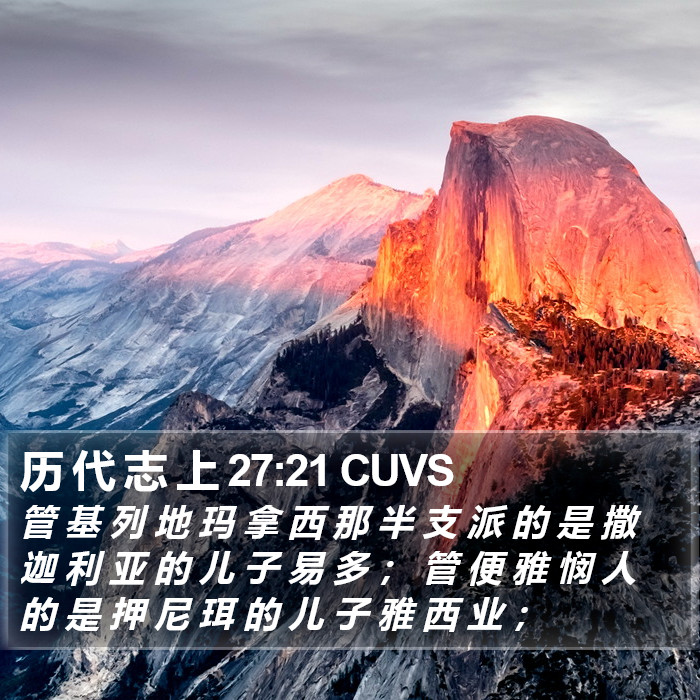历 代 志 上 27:21 CUVS Bible Study