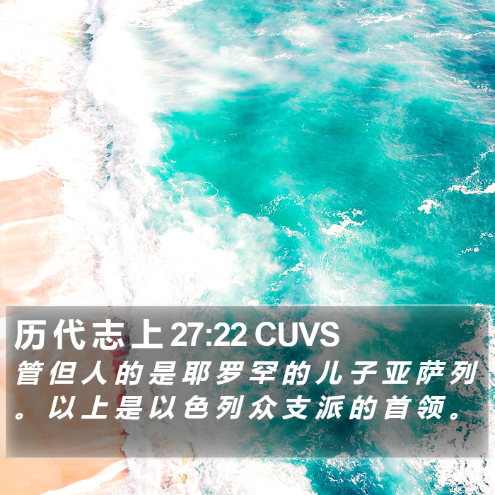 历 代 志 上 27:22 CUVS Bible Study