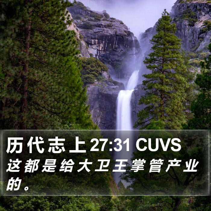 历 代 志 上 27:31 CUVS Bible Study