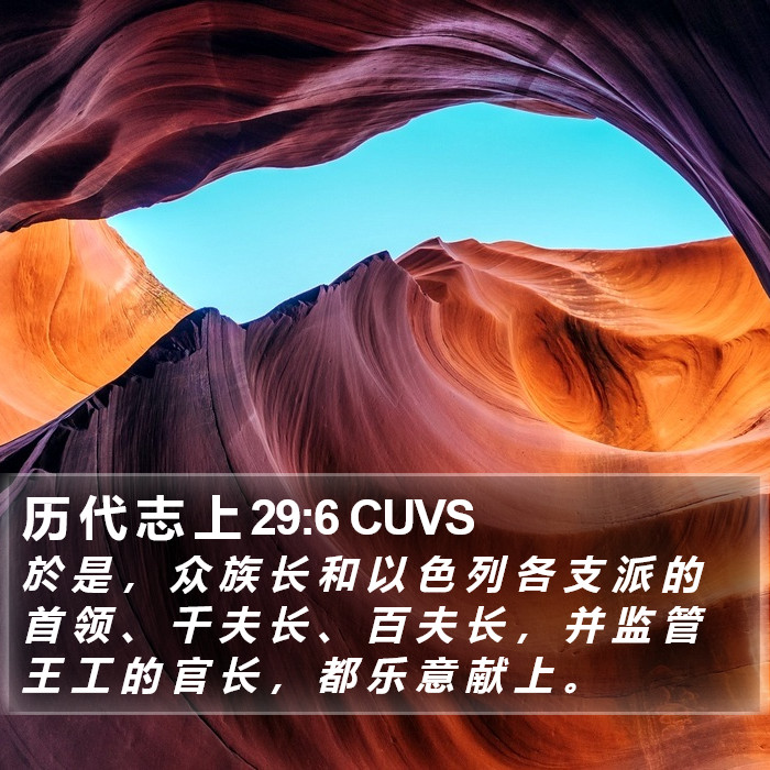 历 代 志 上 29:6 CUVS Bible Study