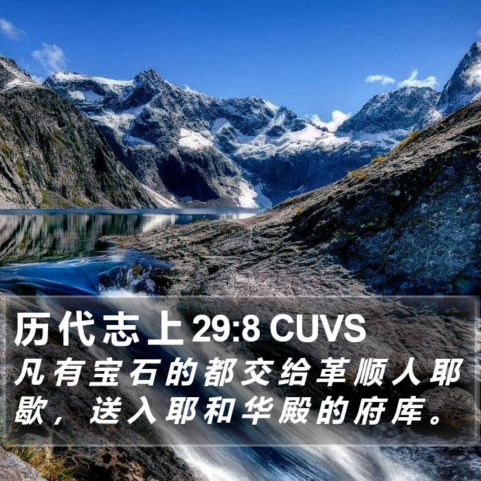 历 代 志 上 29:8 CUVS Bible Study