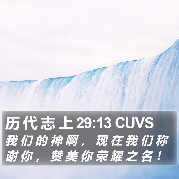 历 代 志 上 29:13 CUVS Bible Study
