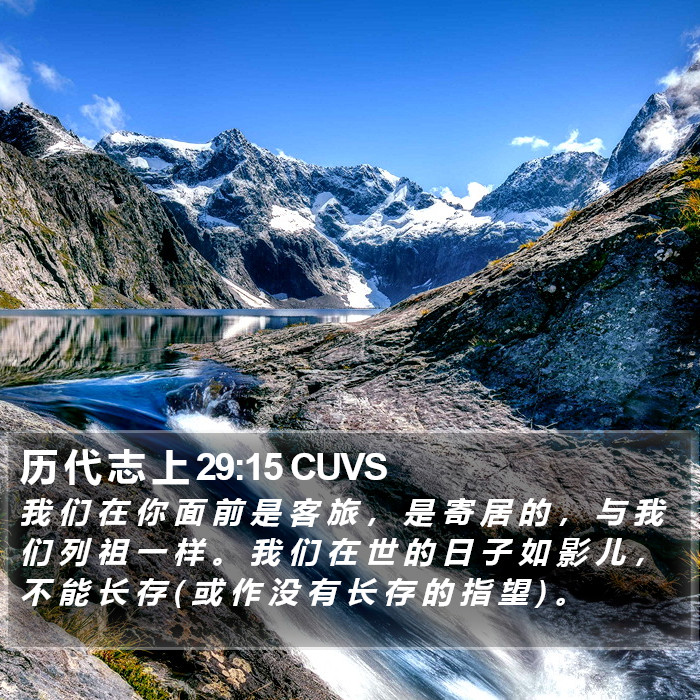 历 代 志 上 29:15 CUVS Bible Study
