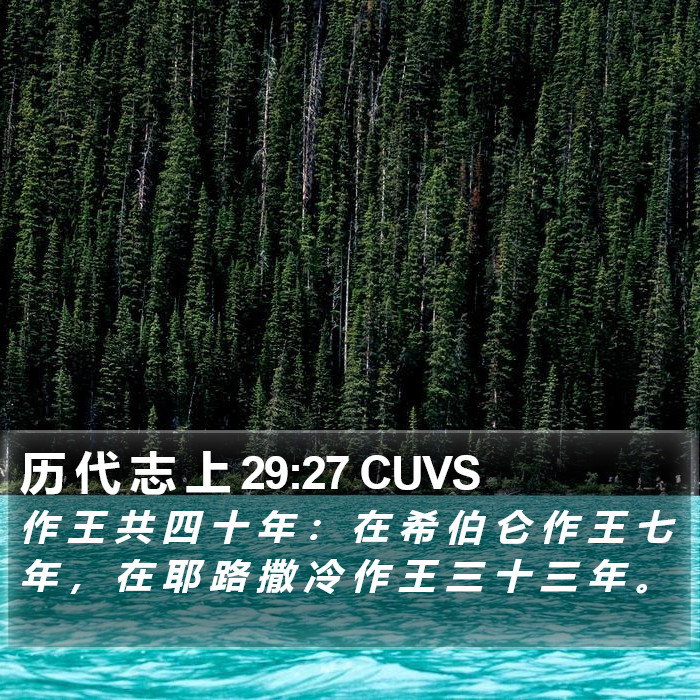 历 代 志 上 29:27 CUVS Bible Study