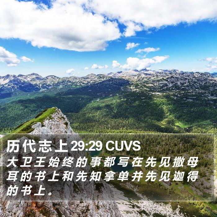 历 代 志 上 29:29 CUVS Bible Study