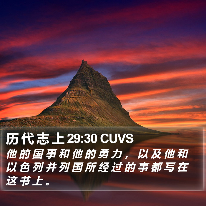 历 代 志 上 29:30 CUVS Bible Study
