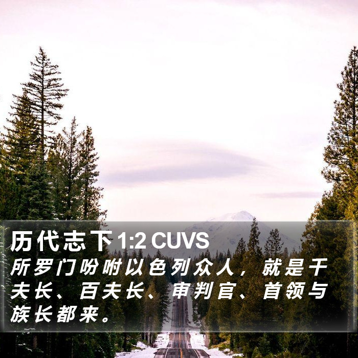 历 代 志 下 1:2 CUVS Bible Study