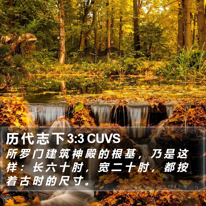 历 代 志 下 3:3 CUVS Bible Study