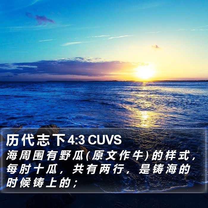 历 代 志 下 4:3 CUVS Bible Study