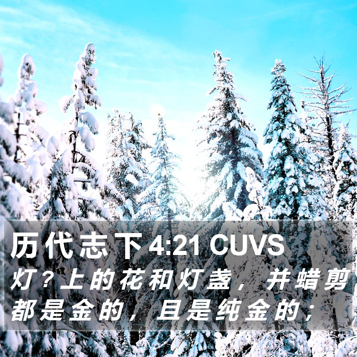 历 代 志 下 4:21 CUVS Bible Study