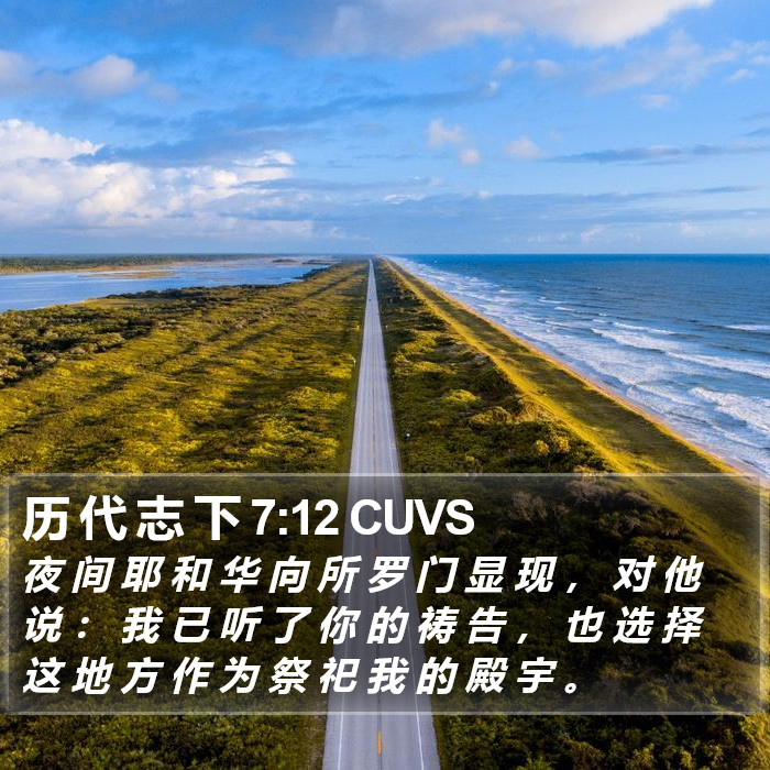 历 代 志 下 7:12 CUVS Bible Study