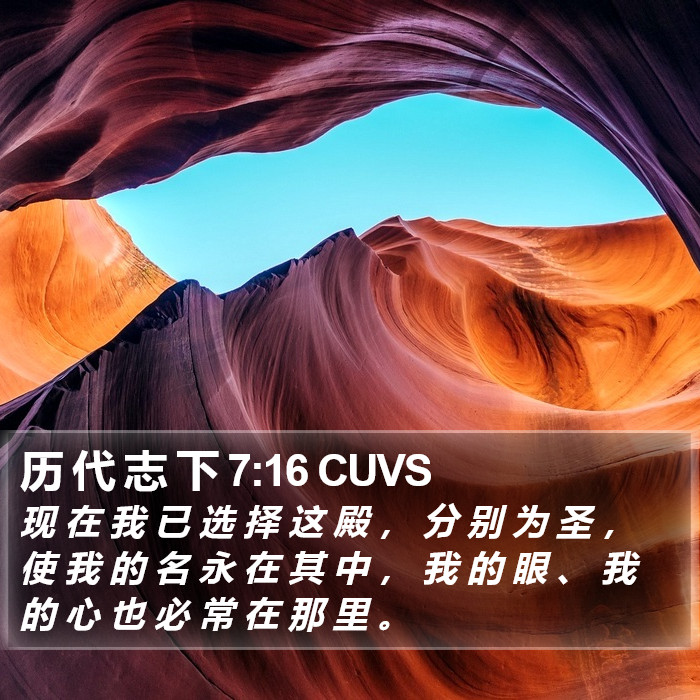 历 代 志 下 7:16 CUVS Bible Study