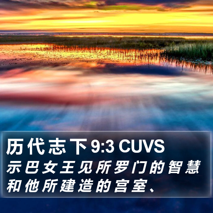 历 代 志 下 9:3 CUVS Bible Study