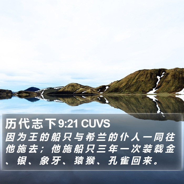 历 代 志 下 9:21 CUVS Bible Study