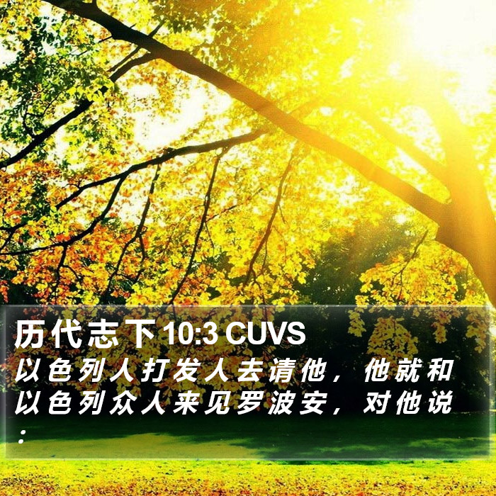 历 代 志 下 10:3 CUVS Bible Study