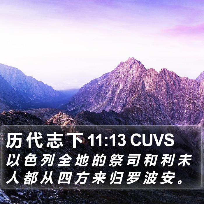 历 代 志 下 11:13 CUVS Bible Study