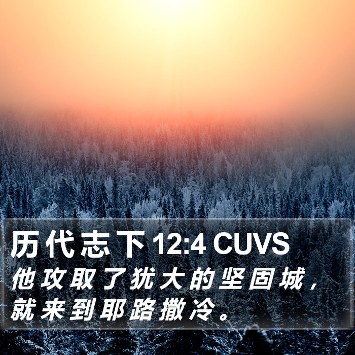 历 代 志 下 12:4 CUVS Bible Study