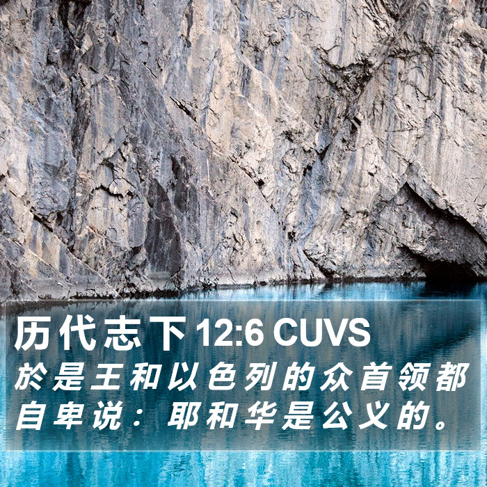 历 代 志 下 12:6 CUVS Bible Study