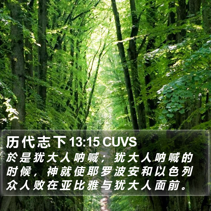 历 代 志 下 13:15 CUVS Bible Study