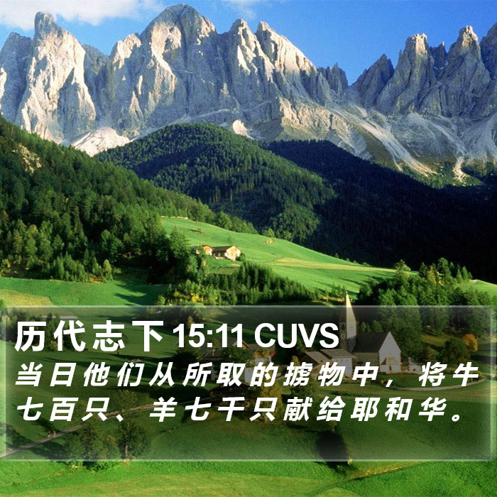 历 代 志 下 15:11 CUVS Bible Study