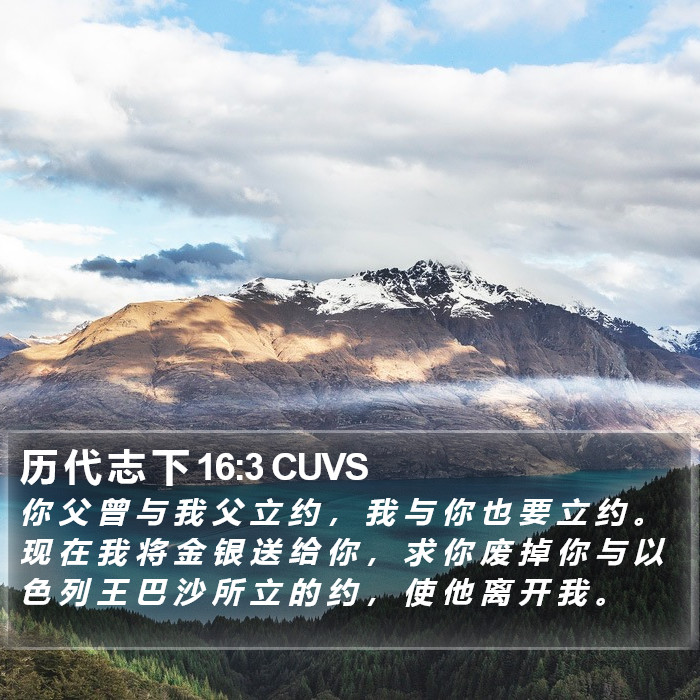 历 代 志 下 16:3 CUVS Bible Study