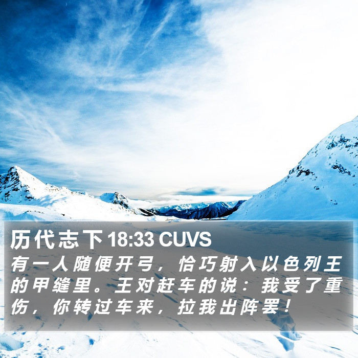 历 代 志 下 18:33 CUVS Bible Study