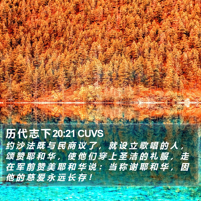 历 代 志 下 20:21 CUVS Bible Study