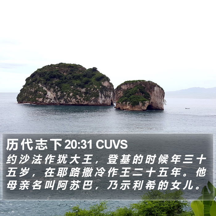 历 代 志 下 20:31 CUVS Bible Study