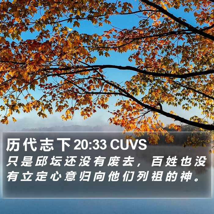 历 代 志 下 20:33 CUVS Bible Study