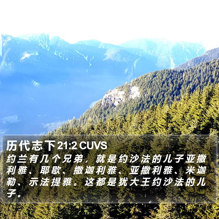 历 代 志 下 21:2 CUVS Bible Study