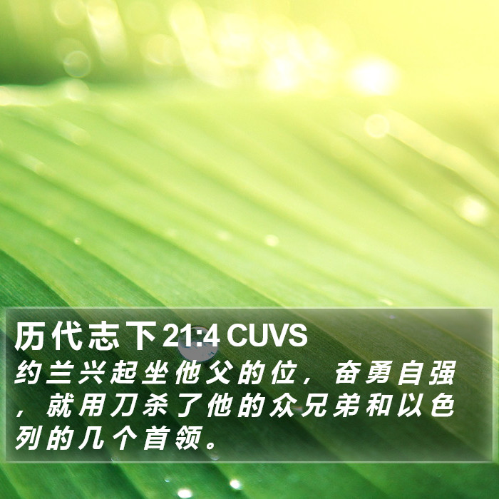 历 代 志 下 21:4 CUVS Bible Study