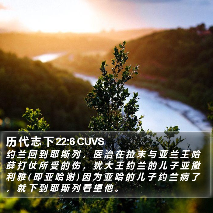 历 代 志 下 22:6 CUVS Bible Study