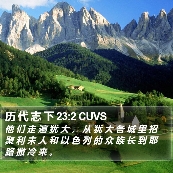 历 代 志 下 23:2 CUVS Bible Study
