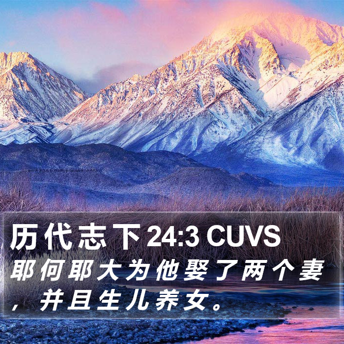 历 代 志 下 24:3 CUVS Bible Study