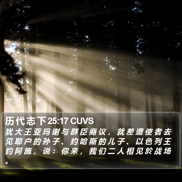 历 代 志 下 25:17 CUVS Bible Study