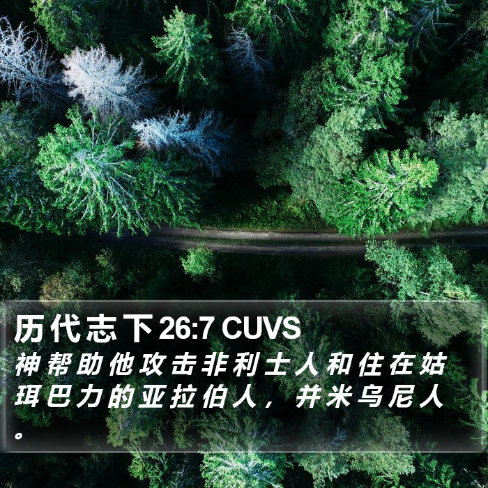 历 代 志 下 26:7 CUVS Bible Study