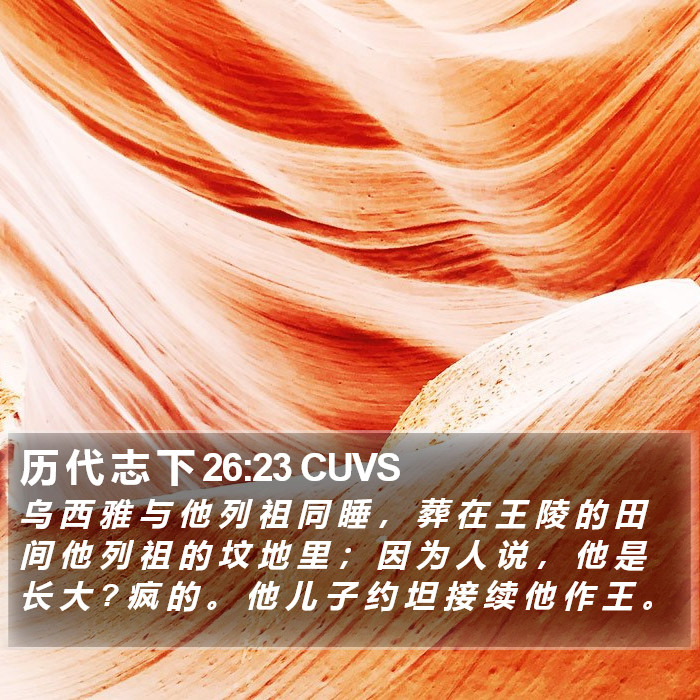历 代 志 下 26:23 CUVS Bible Study