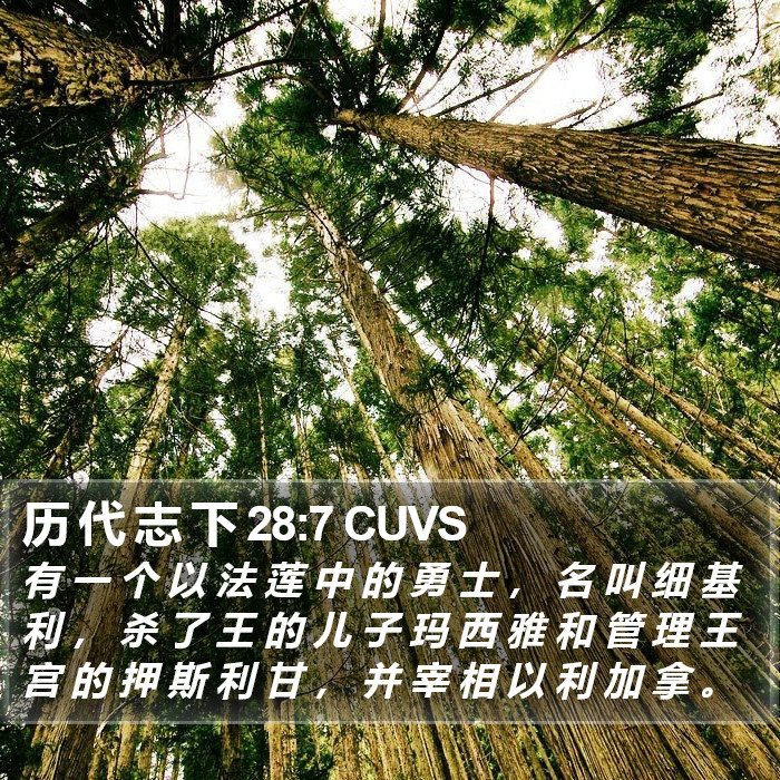 历 代 志 下 28:7 CUVS Bible Study
