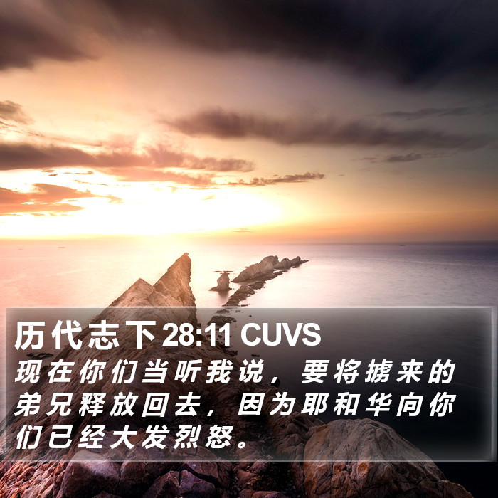 历 代 志 下 28:11 CUVS Bible Study